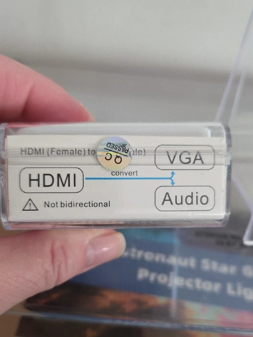 White HDMI to VGA Adapter with Audio Output - Compact Video Converter